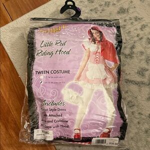 Spirit Red and White Riding Hood Tween Costume with shoes